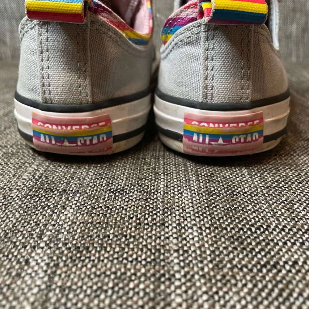 Converse All Star CTAS 669818F Wolf Gray Rainbow‎ Stripe Sneaker Youth Size 3